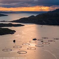 Buy canvas prints of Scottish Twilight Over Salmon Farms by Northern Wild