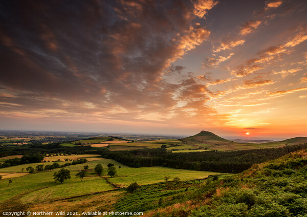 Roseberry Topping Sunset Picture Board by Northern Wild