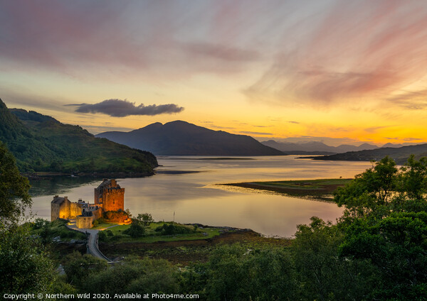 Eilean Donan Castle sunset Picture Board by Northern Wild