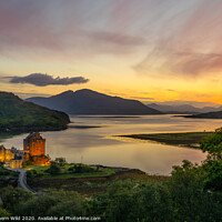 Buy canvas prints of Eilean Donan Castle sunset by Northern Wild