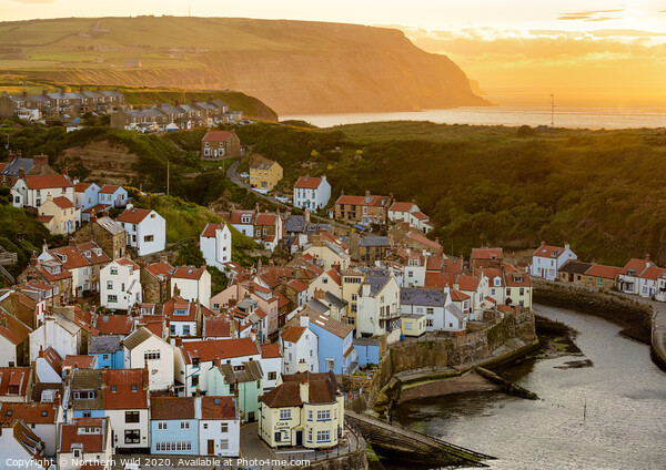 Staithes village sunset Picture Board by Northern Wild