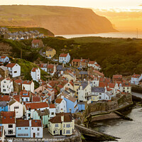 Buy canvas prints of Staithes village sunset by Northern Wild