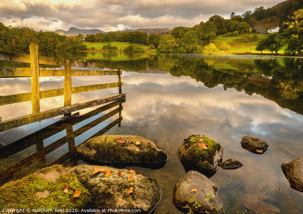 Loughrigg Tarn mottled light Picture Board by Northern Wild
