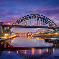Buy canvas prints of Newcastle Tyne bridge and Gateshead quayside by Sree Mussunoor