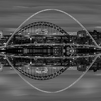 Buy canvas prints of Newcastle Tyne and Millennium bridges reflections  by Sree Mussunoor