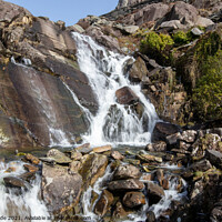 Buy canvas prints of Cwmorthin Waterfall North Wales by chris hyde