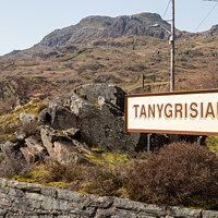 Buy canvas prints of Tanygrisiau Station Sign by chris hyde