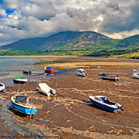 Buy canvas prints of Trefor Harbour at Low Water by chris hyde