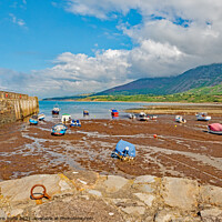 Buy canvas prints of Trefor Harbour and Sea Wall  by chris hyde