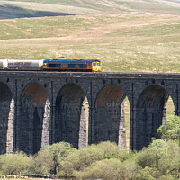 Buy canvas prints of Freight Train on Ribblesdale Viaduct by chris hyde