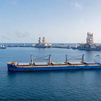 Buy canvas prints of Cargo Ship Maro R in Las Palmas by chris hyde