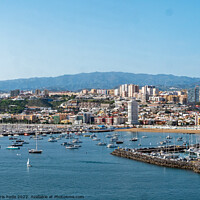 Buy canvas prints of Las Palmas Harbour and City by chris hyde