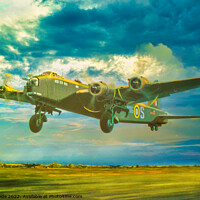 Buy canvas prints of Stirling Bomber Taking Off by chris hyde