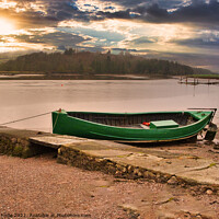 Buy canvas prints of Boat in Kippford at Sunset by chris hyde