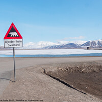 Buy canvas prints of Polar Bear Warning Sign by chris hyde