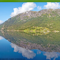 Buy canvas prints of Reflections on Fjord by chris hyde