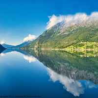 Buy canvas prints of Reflections on a Norwegian Fjord  by chris hyde