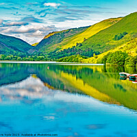 Buy canvas prints of reflections on a welsh lake by chris hyde