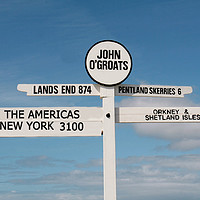 Buy canvas prints of John o Groats road sign by chris hyde