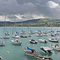 Buy canvas prints of Yachts in New Quay Wales by chris hyde