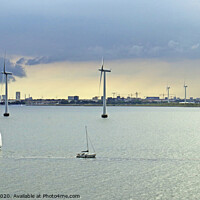 Buy canvas prints of Wind turbines off Copenhagaen by chris hyde