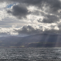 Buy canvas prints of Sun rays on Welsh Mountains by chris hyde
