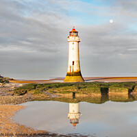 Buy canvas prints of Reflection of Newbrighton Lighthouse by chris hyde
