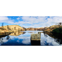 Buy canvas prints of Reservoir with Concrete near Glen Fruin by Michael Angus