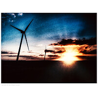 Buy canvas prints of Wind Power: Sunset in Scotland by Michael Angus