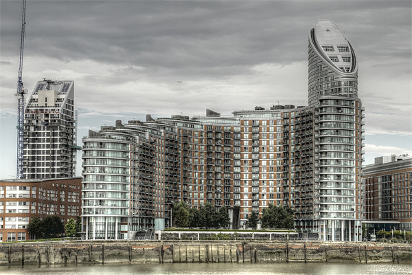 Thames side Flats Picture Board by David French