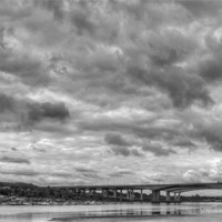 Buy canvas prints of Storm over Medway HDR BW by David French