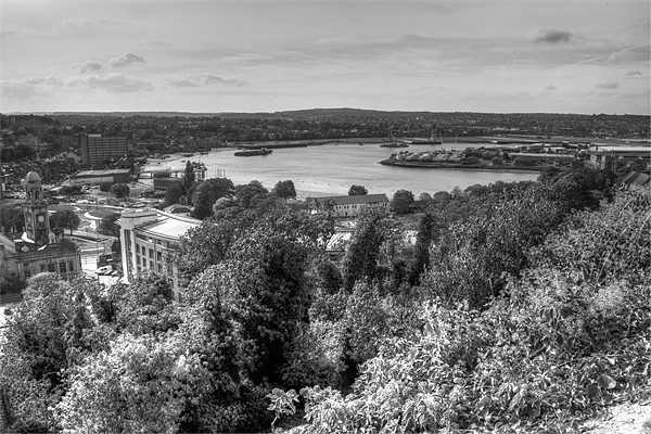 River Medway from Amherst castle BW Picture Board by David French