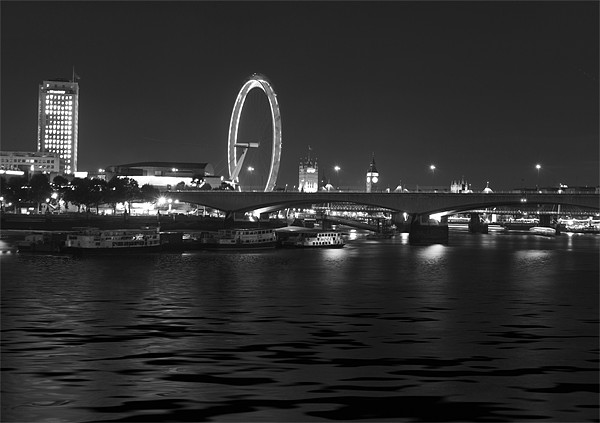 London skyline bw Picture Board by David French