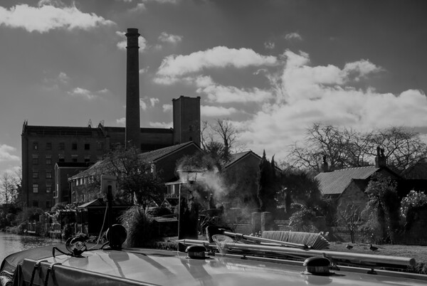 Rufford wharf on the Leeds to Liverpool canal smokey barge  Picture Board by David French