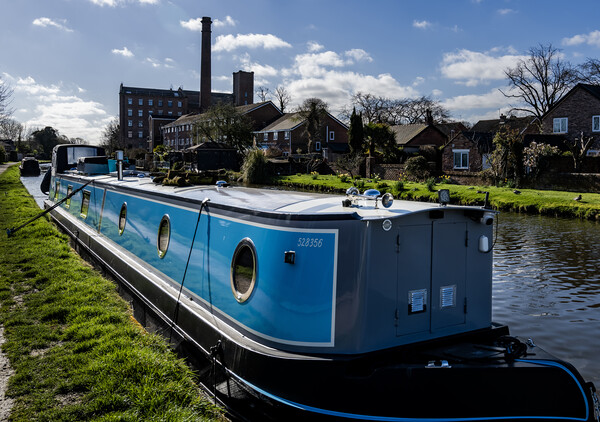 Canal barges on the Leeds to Liverpool Canal Picture Board by David French