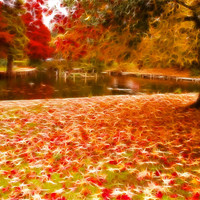 Buy canvas prints of Autumn fractals leafs by David French