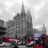Buy canvas prints of St Pancras Station BW by David French