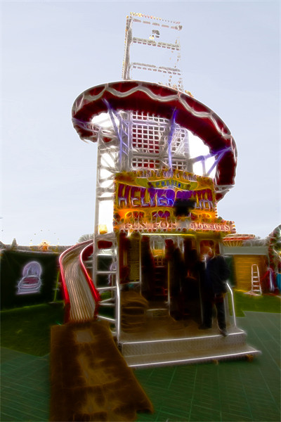 Fairground rides Helter Skelter fractals Picture Board by David French
