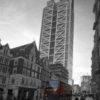 Buy canvas prints of Heron Tower London black and white by David French