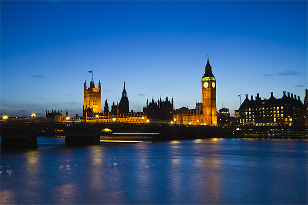 Houses of Parliament Night Picture Board by David French