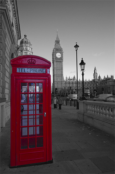 London Red Telephone box Picture Board by David French