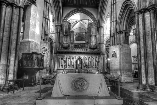 Rochester Cathedral interior HDR bw. Picture Board by David French