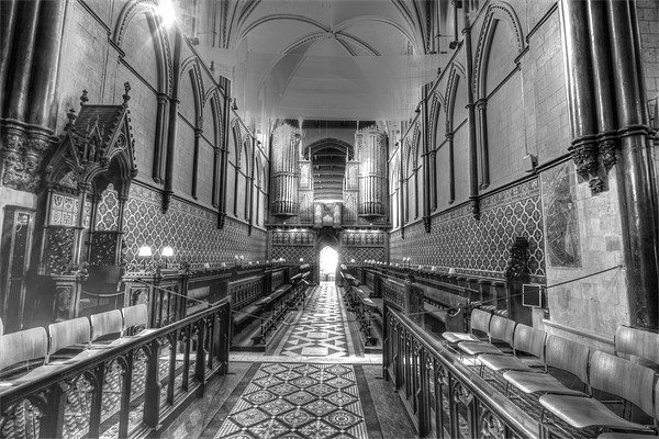Rochester Cathedral interior HDR bw. Picture Board by David French