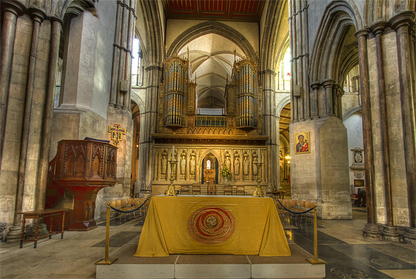 Rochester Cathedral interior HDR. Picture Board by David French