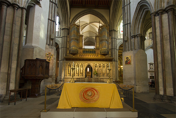 Rochester Cathedral interior Picture Board by David French