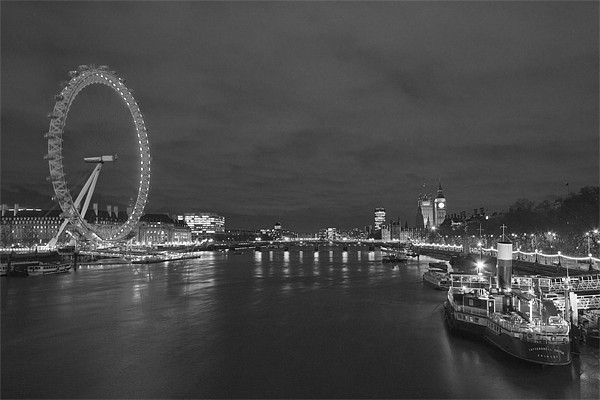 London Skyline bw Picture Board by David French