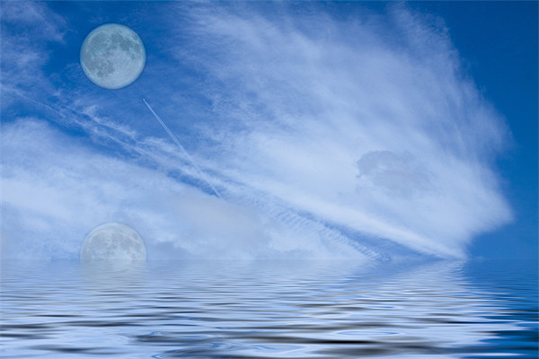 Cloudy moon Picture Board by David French