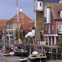 Buy canvas prints of Faversham Creek and Thames Barges by David French