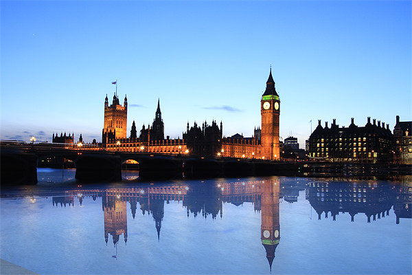 London Skyline reflections Picture Board by David French