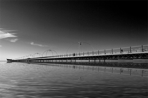Southport Pier bw Picture Board by David French
